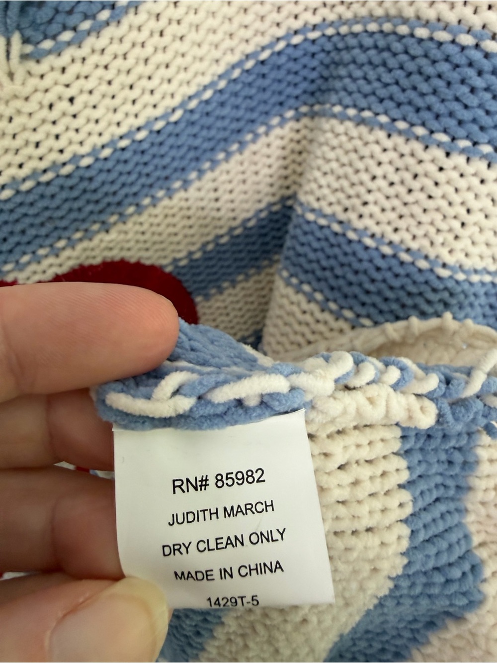 JUDITH MARCH Sail My Way Embroidered Anchor Striped Chenille Sweater - Picture 8 of 9